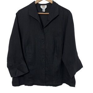 Talbots Woman Irish Linen Shirt Plus Size 16W Button Down Business Office Work